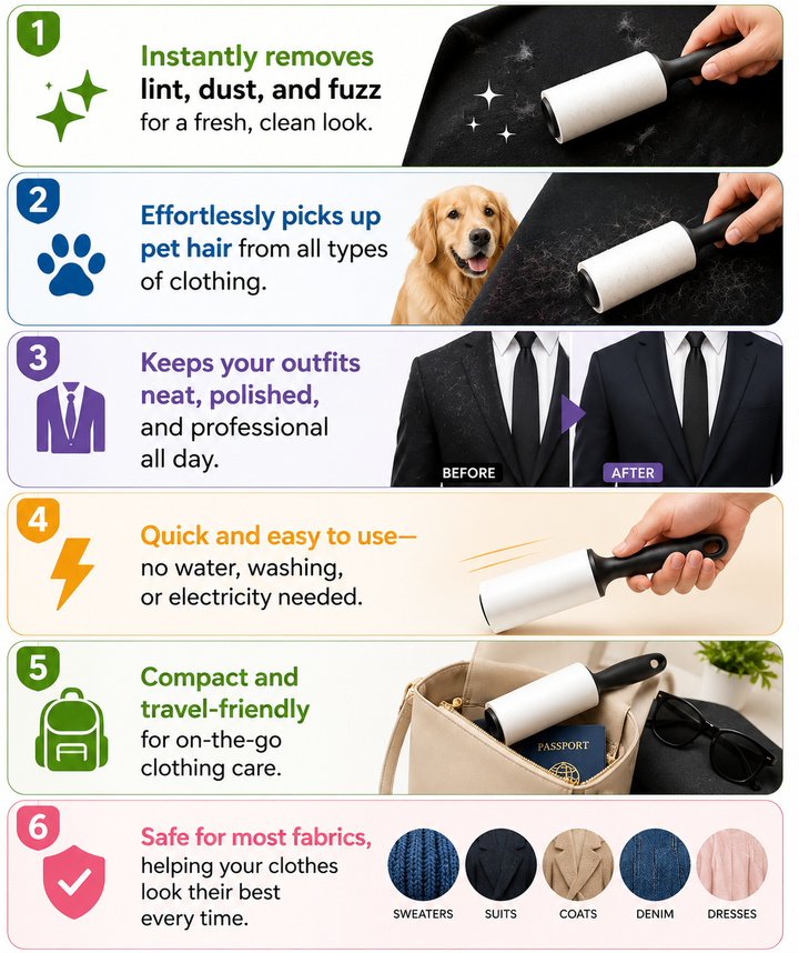 Pet Hairs&Lint remover Roller for Shirts, Jackets, Cloth and Mads Cleaning
