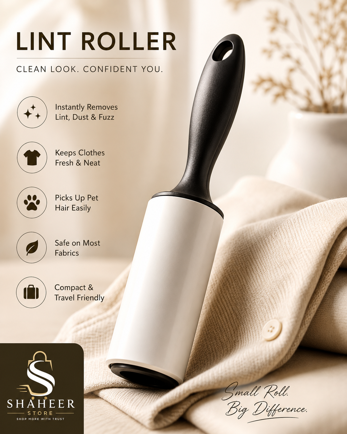 Pet Hairs&Lint remover Roller for Shirts, Jackets, Cloth and Mads Cleaning